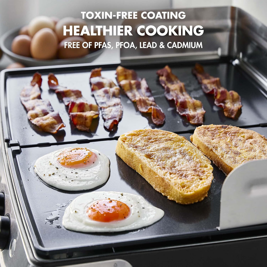 Elite XL Smoke-less Grill and Griddle, Healthy Ceramic Nonstick Interchangeable/Removeable Cast Aluminum Plates, Indoor BBQ Sear Sizzle, LCD Display, Splash Guard, Drip Tray, PFAS-Free, Black